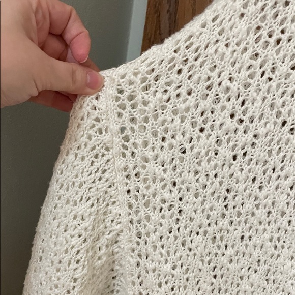 Torrid UEC size 1 (14/16) Cream Open-Knit Cardigan sweater - Picture 7 of 9